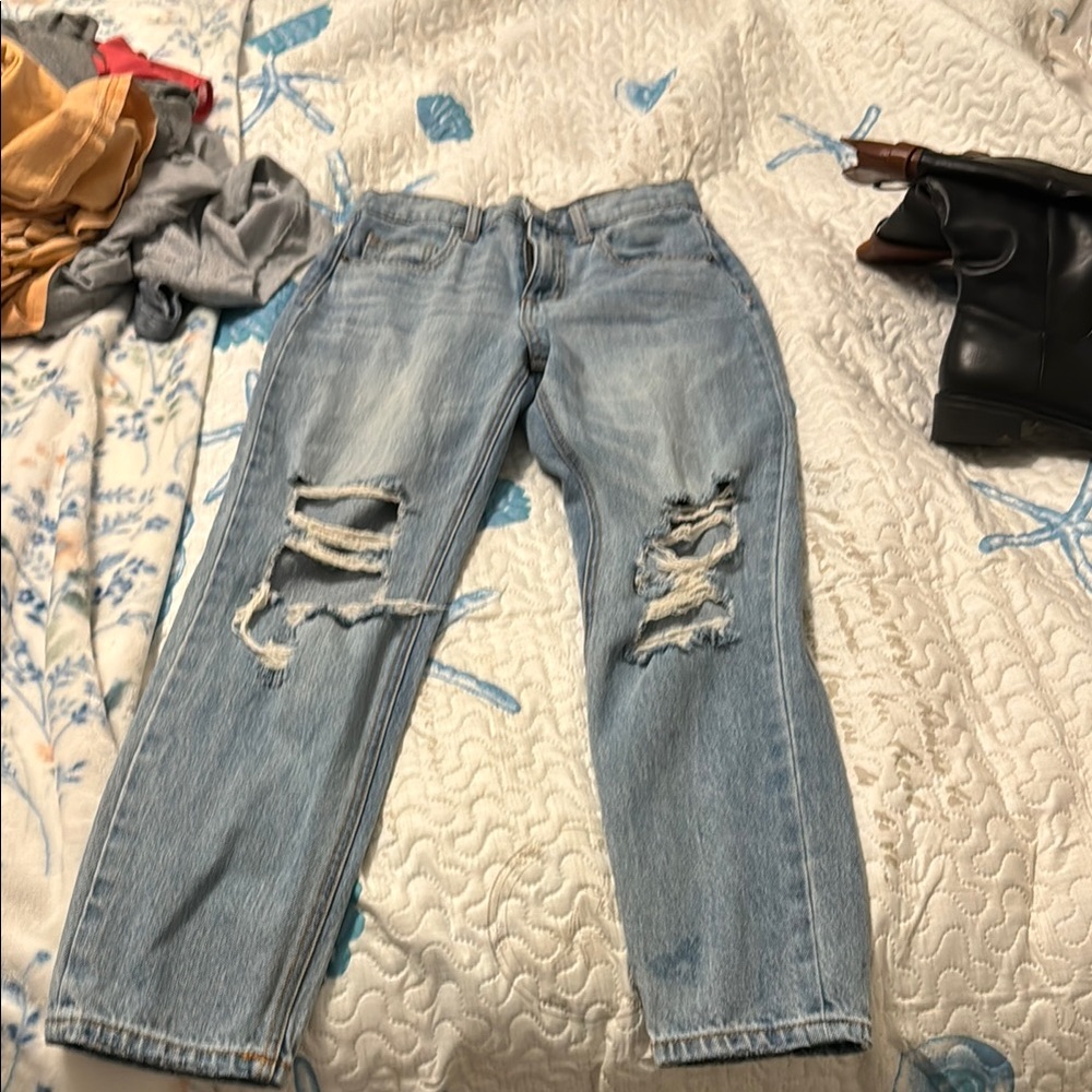 Classic Blue Distressed Women's Jeans